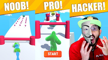 NOOB vs. PRO vs. HACKER in Blob Runner 3D | Luky Games
