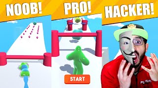 NOOB vs PRO vs HACKER en Blob Runner 3D | Juegos Luky