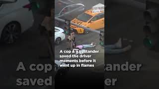 Watch: Driver Rescued From Burning Car In Las Vegas