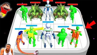 ALIENS vs HUMANS in MERGE MASTER 3D | NOOB vs PRO vs HACKER GAME SHINCHAN and CHOP | AMAAN-T screenshot 5