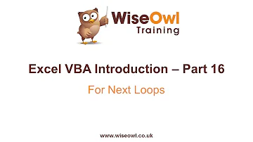 Excel VBA Introduction Part 16 - For Next Loops