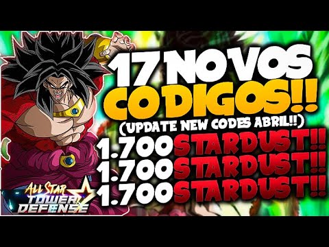 CORRE!! REVELEI 2 NOVOS CODIGOS DE STARDUSTS NO ALL STAR TOWER DEFENSE -  NOVA BIGA UPDATE - ROBLOX 