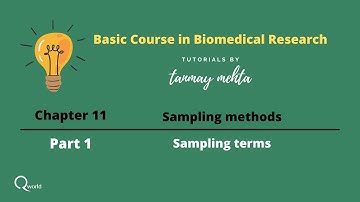 Basic course in Biomedical Research (BCBR): Chapter 11: Sampling methods: Part 1: Sampling terms