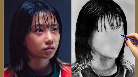 Drawing Player 222 from Squid Game | Realistic Kim Jun-hee Pencil Sketch