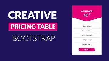 Creative Pricing table design using Bootstrap