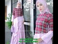 Gamis Motif Bunga Kombinasi Polos 2017