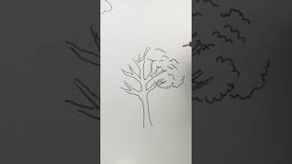 How to draw a tree - easy tutorial! #shorts