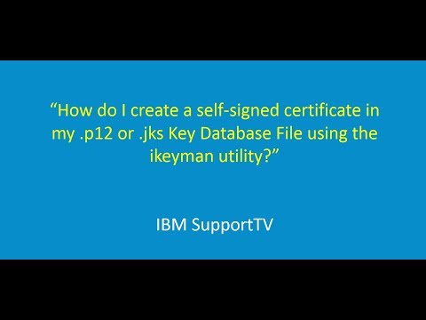 How do I create a self-signed certificate in my .p12 or .jks Key Database File using ikeyman?