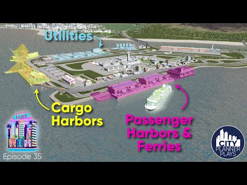 Cargo Harbors, Passenger Harbors, and Utilities: Verde Beach - Vanilla Cities Skylines (Ep. 35)