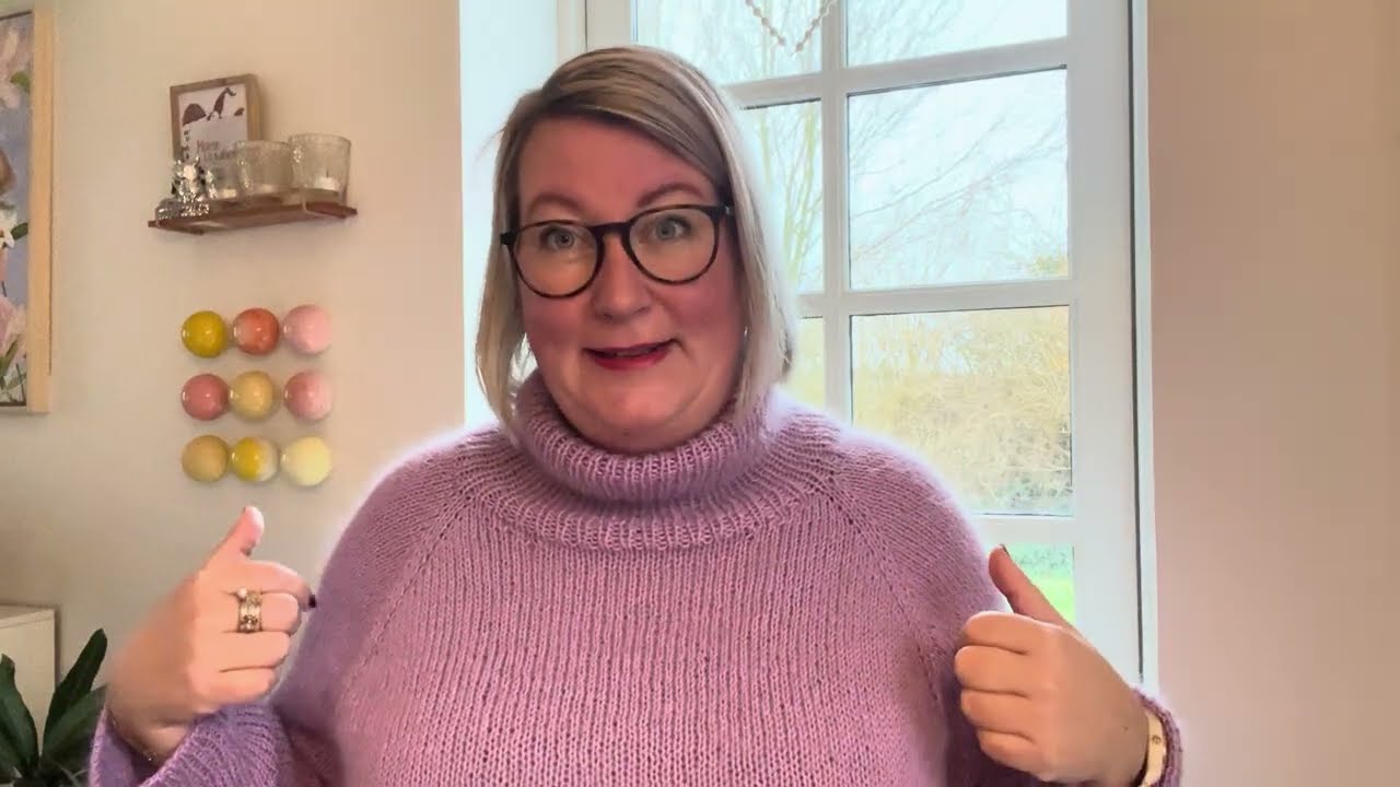 Strikkepodcast. Strik med Nille ep.105. En skøn rullekravesweater på 5 dage og 4 færdige projekter!