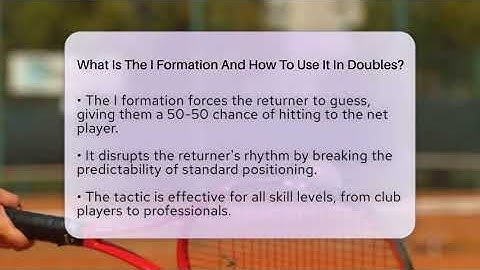 What Is The I Formation And How To Use It In Doubles? - The Racket Xpert