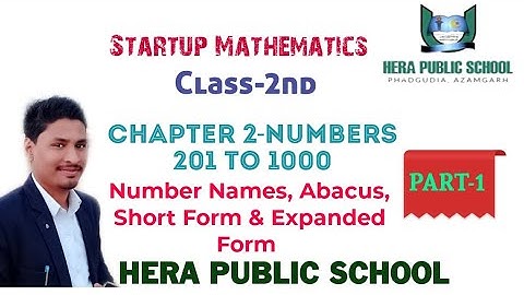 Start up Mathematics || Number 201 to 1000|| Class 2nd || Chapter-2 || by Rashid Sir || H. P. S. ||