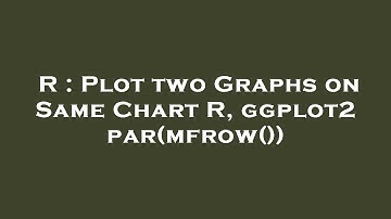 R : Plot two Graphs on Same Chart R, ggplot2 par(mfrow())