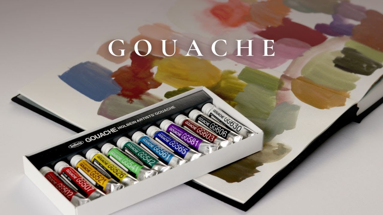 I tried gouache for the first time - Holbein Artists’ Gouache - YouTube