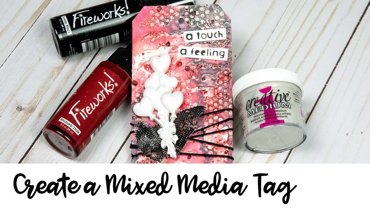 Learn How to Make a Mixed Media Tag for Valentines - YouTube