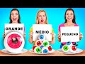 GRANDE VS MÉDIO VS PEQUENO DOCES || Desafio 1000 Camadas de Comida por 123 GO! FOOD