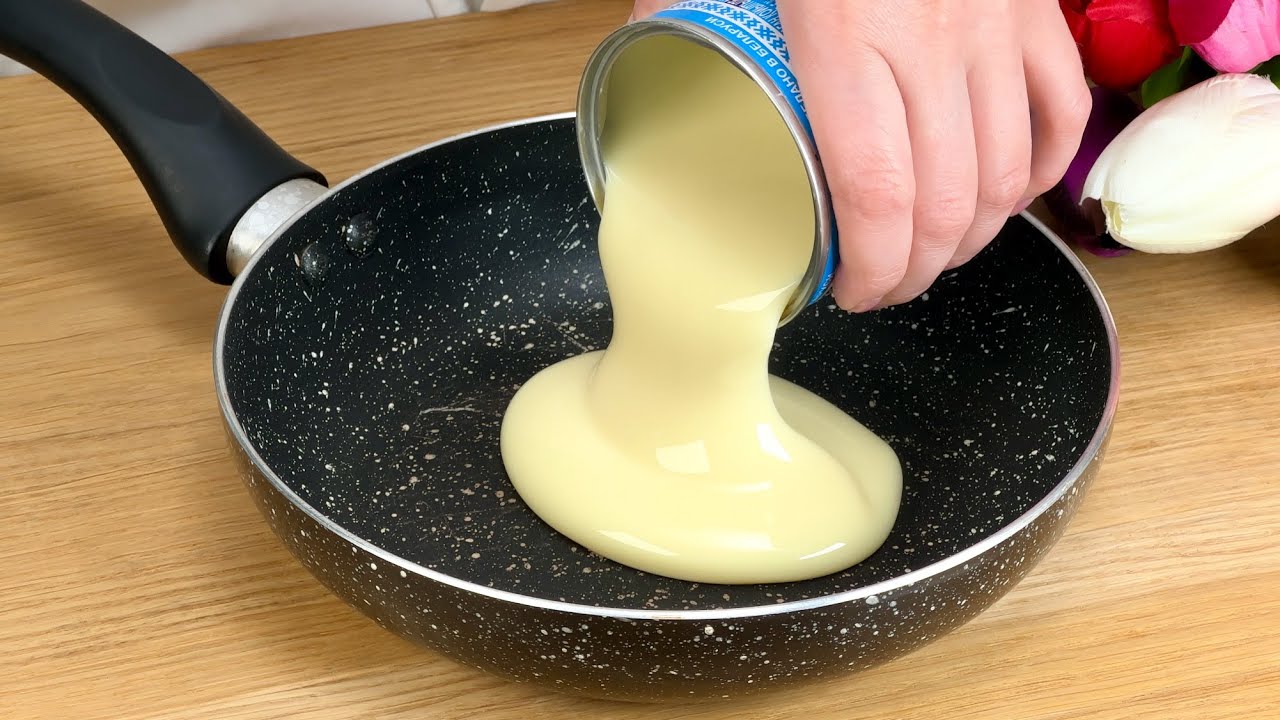 У тебя есть сгущенка? Десерт за 1 минуту! Очень вкусно!