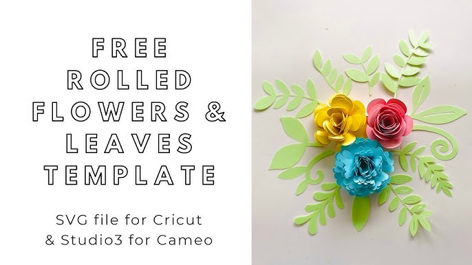 FREE SVG download - DIY paper rolled flowers - digital files for Cricut and Silhouette Cameo - YouTube how-to-make-a-paper-rose-free-rolled-flower-template