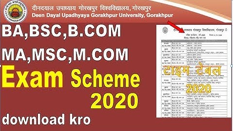 DDUGU Exam Scheme 2020 | ddu gorakhpur university time table 2020 | ddugu