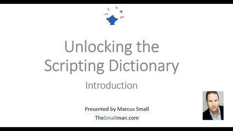 Excel Scripting Dictionary Introduction