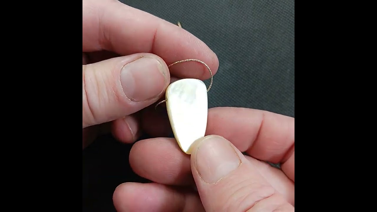 DVH Gem Dinosaur Bone Biopsy Mother of Pearl Doublet Bead 30x16x6mm (5423)