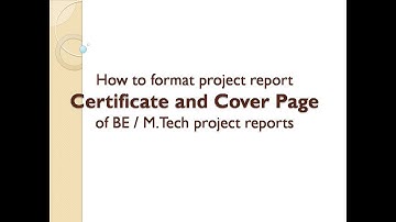 How to Prepare a cover page and certificate of BE/M.Tech project reports - 1 (VTU)