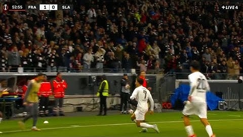 Omar Marmoush Freekick Goal, Eintracht Frankfurt vs Slavia Praha (1-0) Goals and Highlights