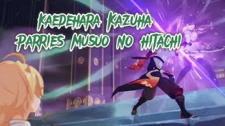kaedehara kazuha parries the Musuo no hitachi ( Genshin impact | Archon quest )