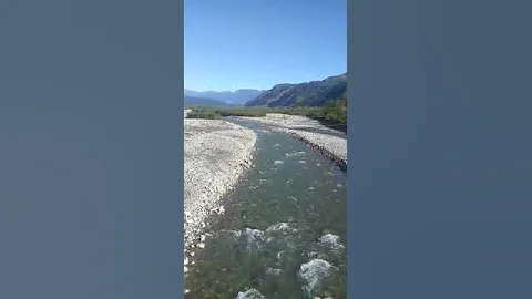 Serene Stream: Tranquil Water Flowing Down the Bridge