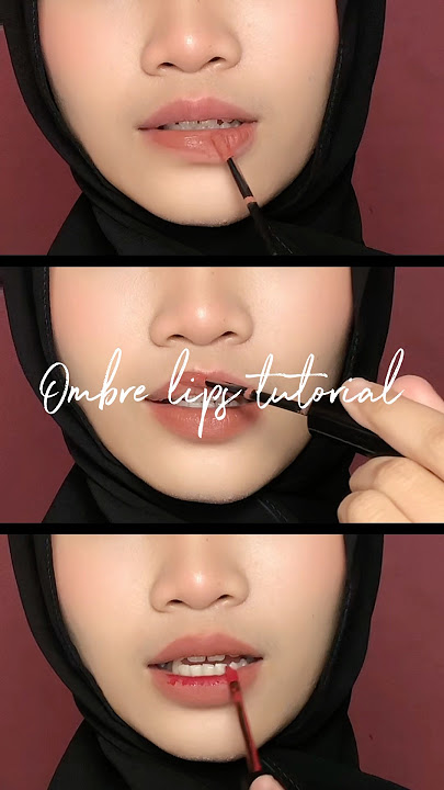 Ombre lipst tutorial with Implora #makeup #tutorialmakeupmudah #ombrelipstick