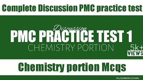 test 1 free pmc | Chemistry portion  | how to solve pmc practice test  |