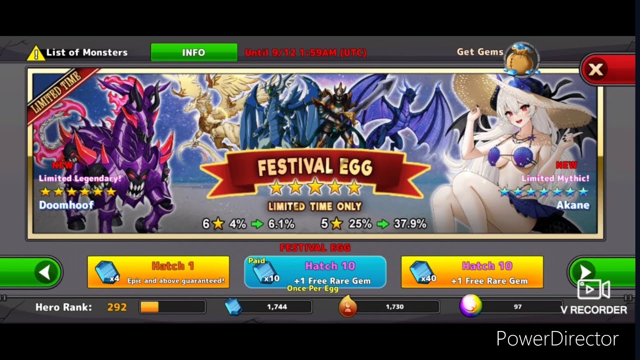 Neo Monsters DMG DonT89 1700+ Gems on Akane's festival egg! Let's awake her! 🔥🔥🔥 YouTube