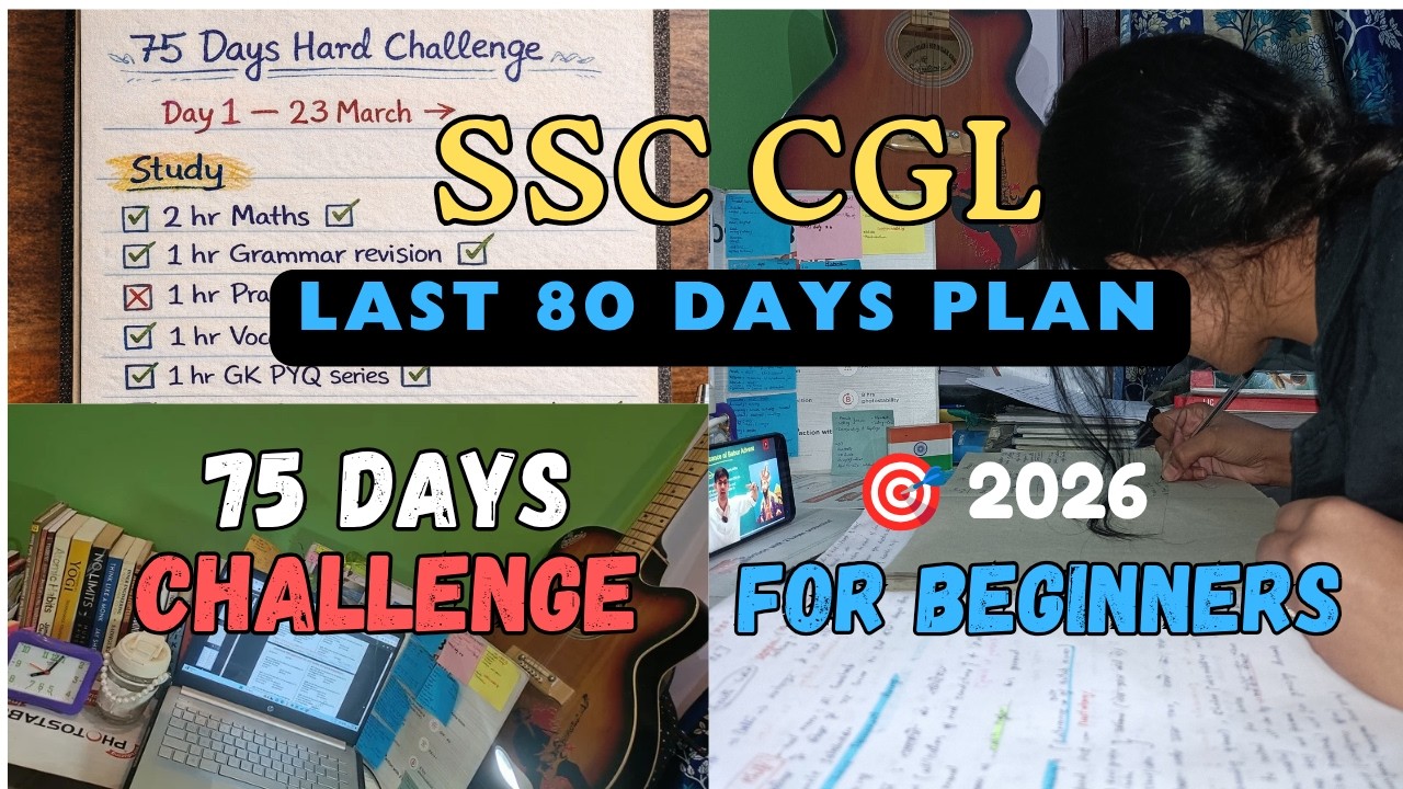 1/75 days Challenge + SSC CGL 2026 beginner plan for 80 Days roadmap # ...