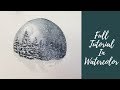 Snow Globe In Watercolor Full Tutorial