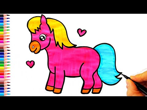 Sevimli At Çizimi - Kolay At Çizimi - Kolay Çizimler - How To Draw a Horse