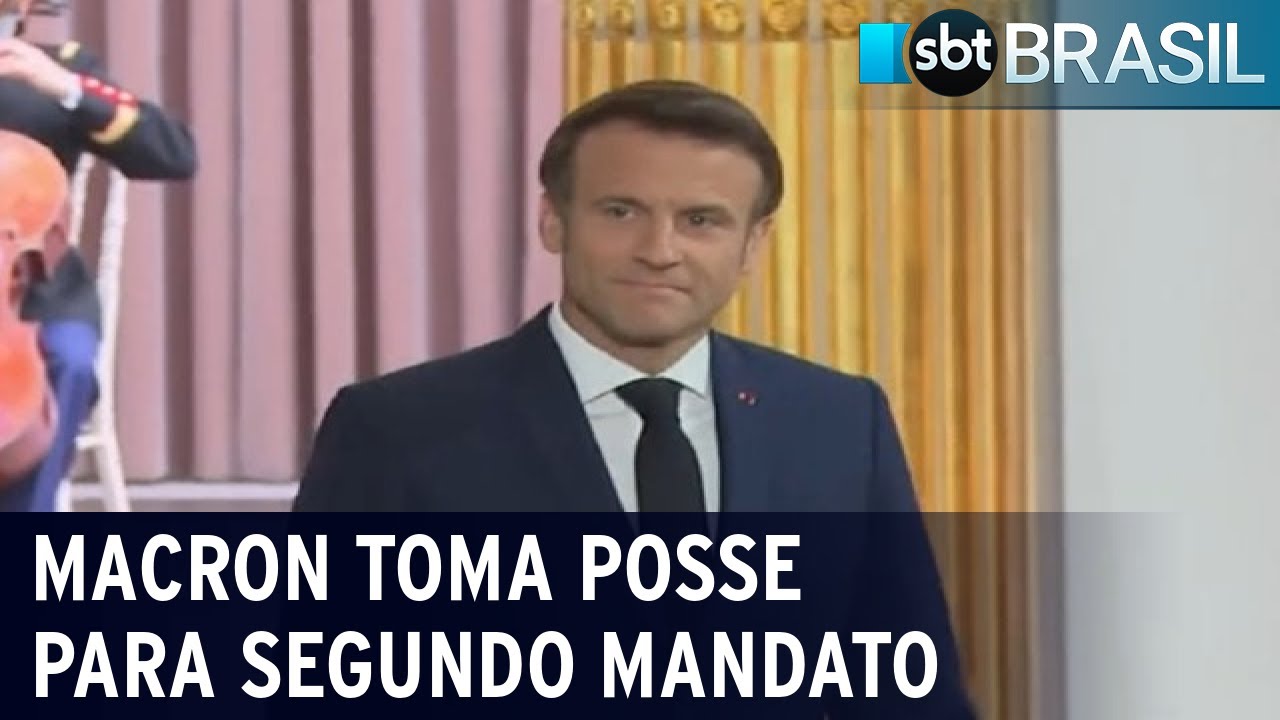 Emmanuel Macron toma posse para segundo mandato como presidente da França | SBT Brasil (07/05/22)