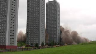 Red Road Flats Demolition Huge Dust Cloud 10-06-2012 Full HD