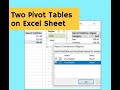 Multiple Pivot Table with One Data Sheet
