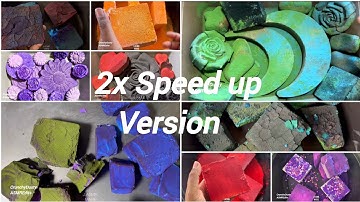 2x Speed up | Dusty dyed gym chalk crushing edit compilation | Oddly Satisfying | Sleep aid | ASMR