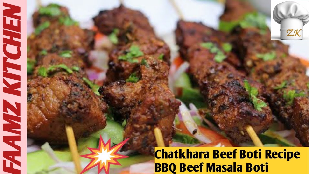BBQ Style Beef Boti Recipe How To Make Beef Boti Easy Sizzling Tawa Spicy Beef Boti Recipe|