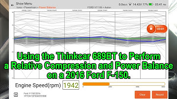 Thinkcar 689BT Relative Compression and Power Balance on a 2016 F 150.
