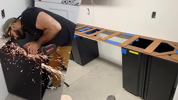 Installing Bottom Husky cabinet! Part 2 (Making of Stencil for the Top.) //Skill Stacking