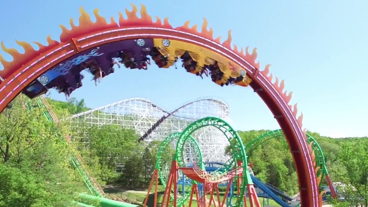 Fireball Looping Roller Coaster POV Promo Six Flags St. Louis Opening Weekend! GoPro Giant Loop ...