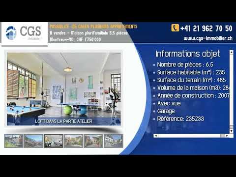 À Vendre Maison Plurifamiliale 6 5 Pièces Montreux Vd Chf 1 750 À Vendre Maison Plurifamiliale 6 5
