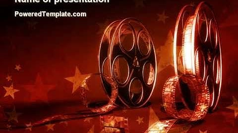 Film Cassettes In A Dark Red Colors PowerPoint Template by PoweredTemplate.com