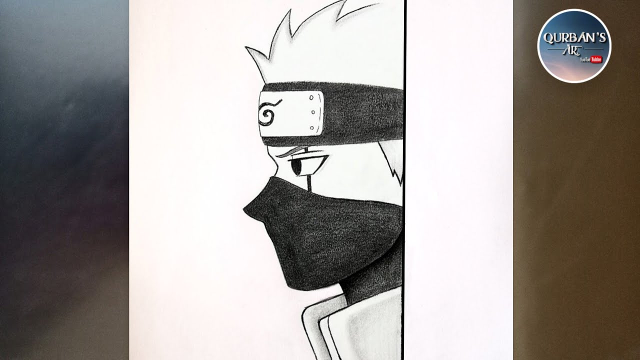 How to Draw Kakashi Hatake Step by Step | Easy Naruto Anime Drawing Tutorial for Beginners.