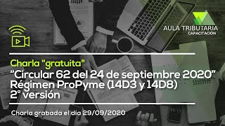 Charla Gratuita “Circular 62 del 24 de septiembre 2020” 2° versión