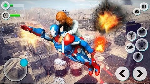 Flying Robot Captain Superhero Games City Survival Vs Flying Falcon Robot Hero | Android GamePlay