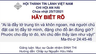 HTTL AN HẢI - Chương trình thờ phượng Chúa - 25/07/2021