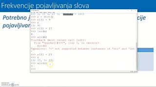 Python - rječnik (dictionary) - uvod (frekvencije slova)